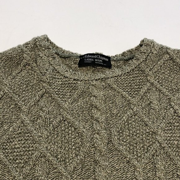 Edward Chapman Ladies Shops Canadian Brand Chunky Green Knit Sweater Women Large - Picture 14 of 16